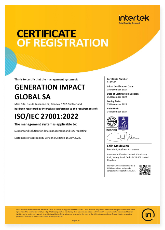 ISO 27001 Certification Generation Impact Global 2024