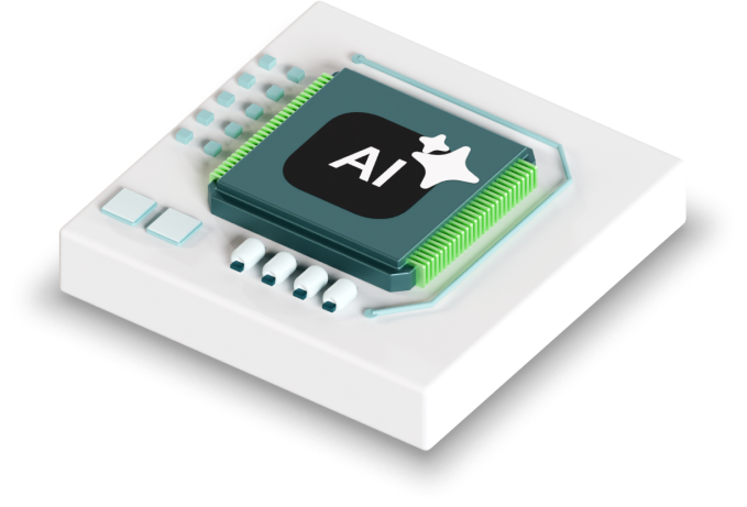 AI-powered ESG reporting illustration showing data processing chip for smarter compliance