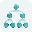 Icon representing data organization tools, including tagging and categorization by Generation Impact Global