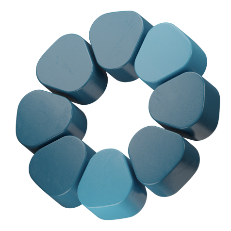 Abstract 3D blocks representing GIG UtilityIQ utility analytics software